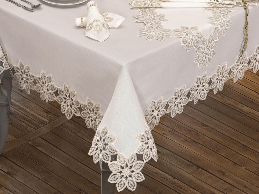 Daisy Table Cloth 26 Pieces Cream - Thumbnail