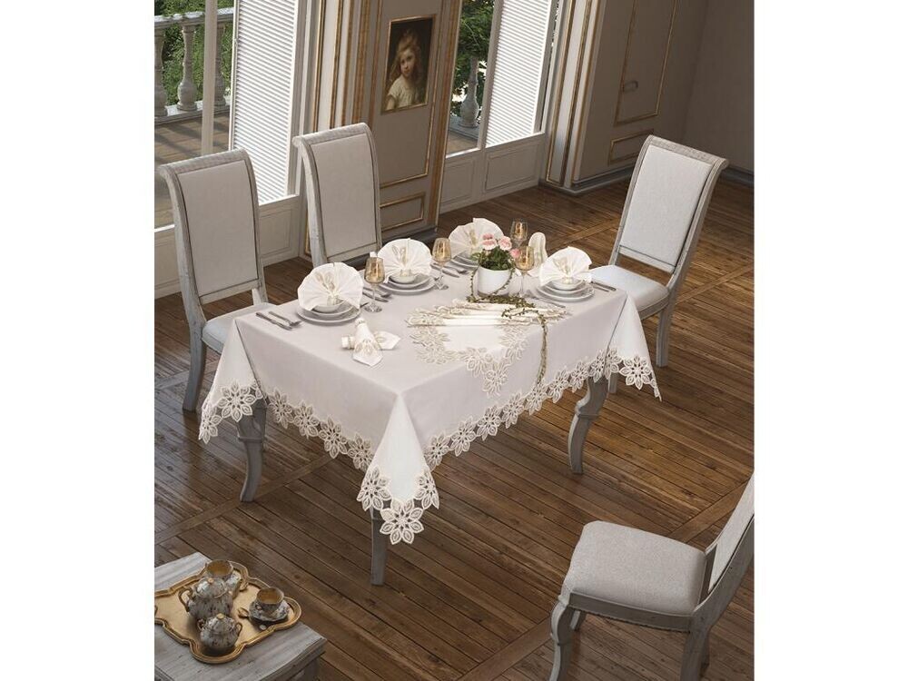 Daisy Table Cloth 26 Pieces Cream - Thumbnail