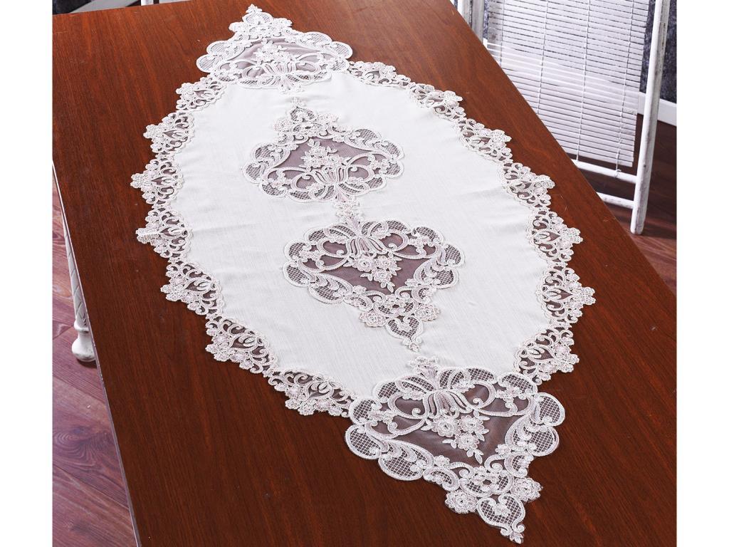 Daisy Oval Runner Ecru Powder