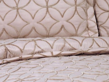Parolin Quilted Bedspread Set 2pcs, Coverlet 180x240, Pillowcase 50x70, Single Size, Laced, Beige - Thumbnail