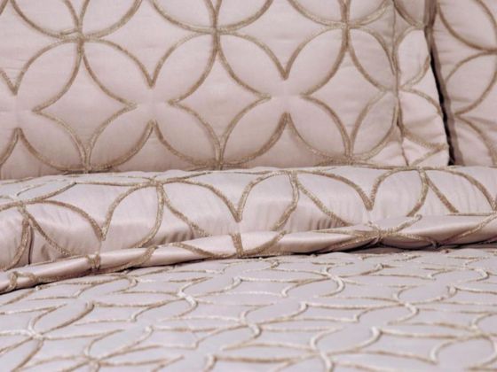 Parolin Quilted Bedspread Set 2pcs, Coverlet 180x240, Pillowcase 50x70, Single Size, Laced, Beige