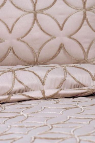 Parolin Quilted Bedspread Set 2pcs, Coverlet 180x240, Pillowcase 50x70, Single Size, Laced, Beige