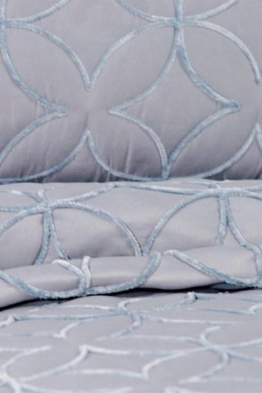 Parolin Quilted Bedspread Set 3pcs, Coverlet 180x240, Pillowcase 50x70, Single Size, Laced, Gray