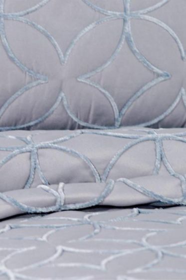 Parolin Quilted Bedspread Set 3pcs, Coverlet 250x260, Pillowcase 50x70, Double Size, Laced, Gray