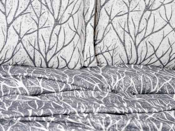 Pastel Double Cotton Bedspread Set, Coverlet 250x255 cm Antrachite