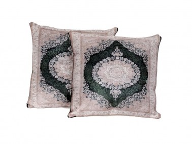 Payitaht Velvet Cushion's Cover 2 PCS - Green - Thumbnail