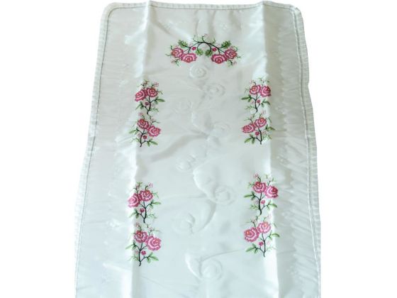 Pink Rose Embroidered Prayer Rug