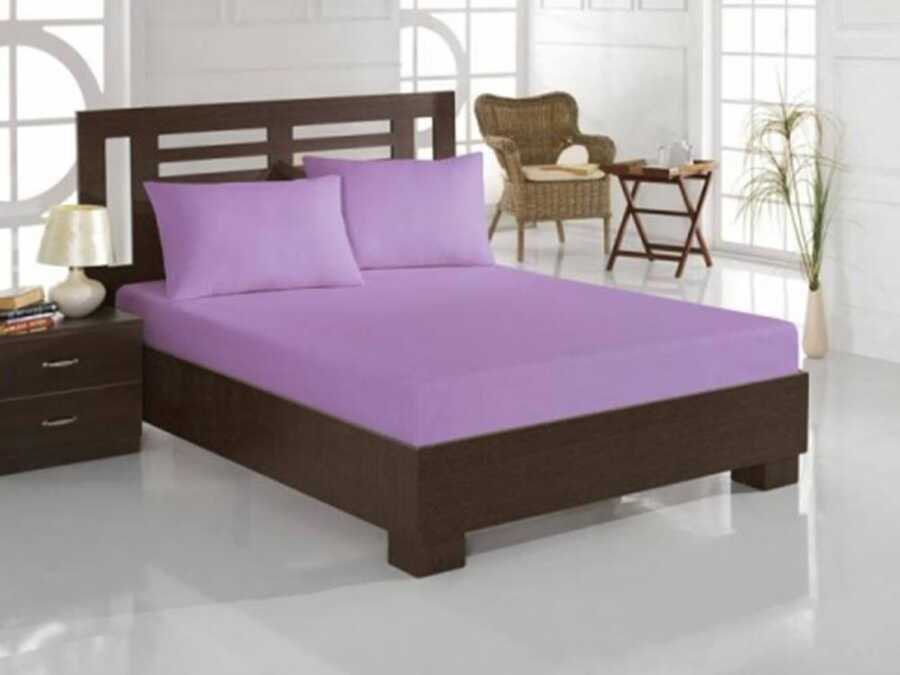 Penye ملاءه سرير مفرد (لشخص واحد) ذات شرائط مرنه (استيك) - لون ليلا