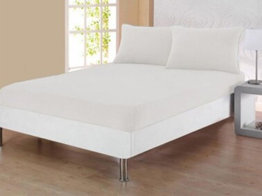 Dowry World - Combed Cotton Double Fitted Sheet White Dowry World - Combed Cotton Double Fitted Sheet White