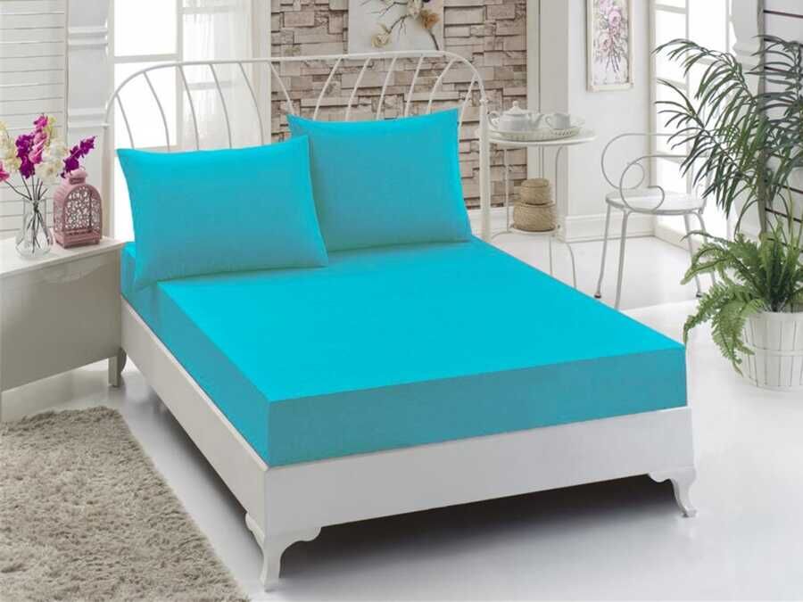
Combed Cotton Double Fitted Sheet Turquoise