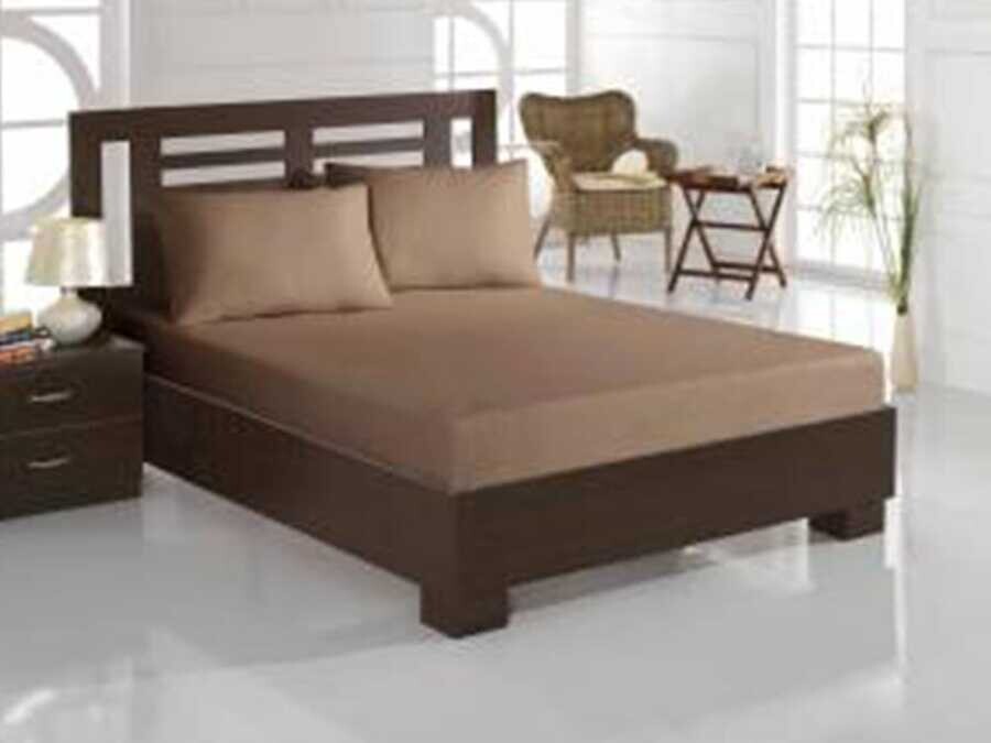 Dowry World - Combed Cotton Single Fitted Sheet Cappucino Dowry World - Combed Cotton Single Fitted Sheet Cappucino