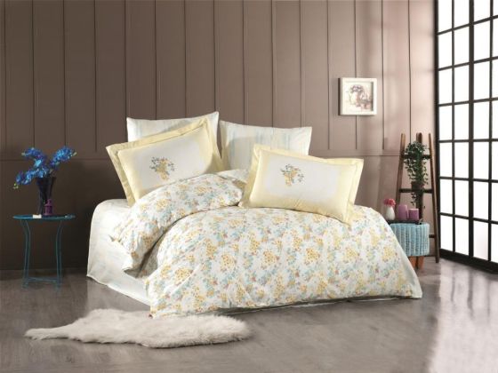 Perla Double Duvet Cover Set Yellow