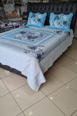 Perla Quilted Bedspread Set 3pcs, Coverlet 240x250, Pillowcase 50x70, Double Size, - Thumbnail