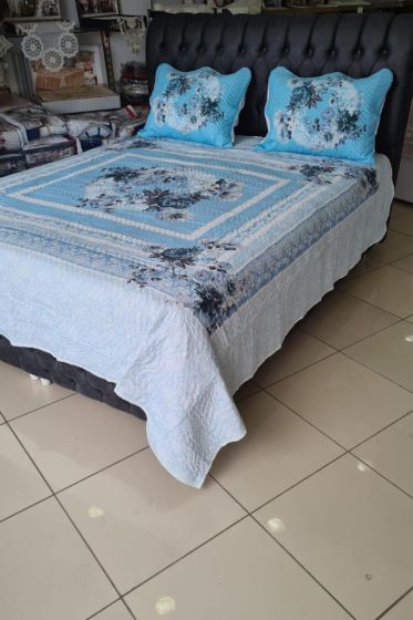 Perla Quilted Bedspread Set 3pcs, Coverlet 240x250, Pillowcase 50x70, Double Size,