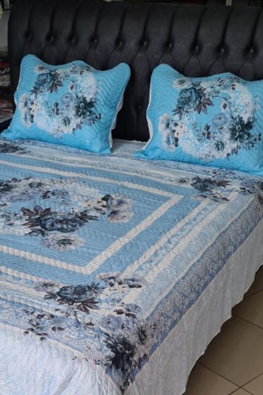 Perla Quilted Bedspread Set 3pcs, Coverlet 240x250, Pillowcase 50x70, Double Size,