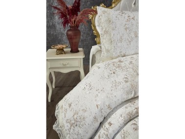 Perry Bedspread Set 3pcs, Coverlet 230x250, Pillowcase 50x70, Double Size, Cream Cappucino - Thumbnail