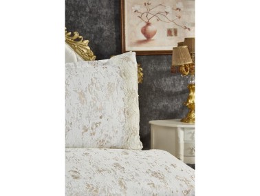 Perry Bedspread Set 3pcs, Coverlet 230x250, Pillowcase 50x70, Double Size, Cream Cappucino - Thumbnail