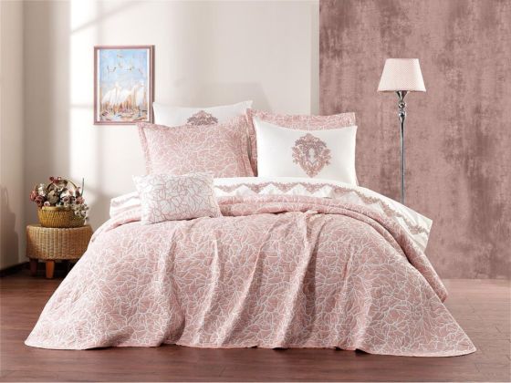 Pervin Double Duvet Cover 8 Pieces Salmon