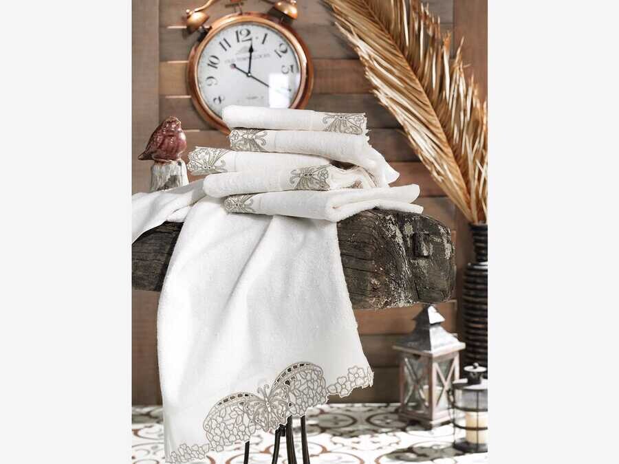 Dantela - منشفه عرائسيه من الخيزران كريم Petek