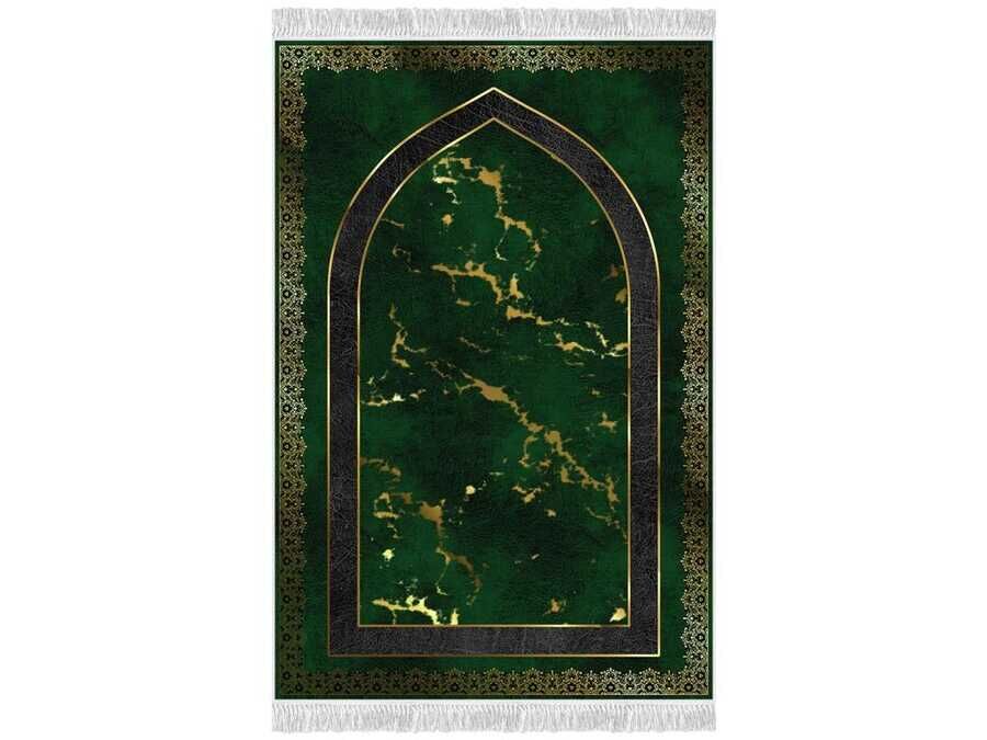 Peyda Velvet Prayer Rug Green