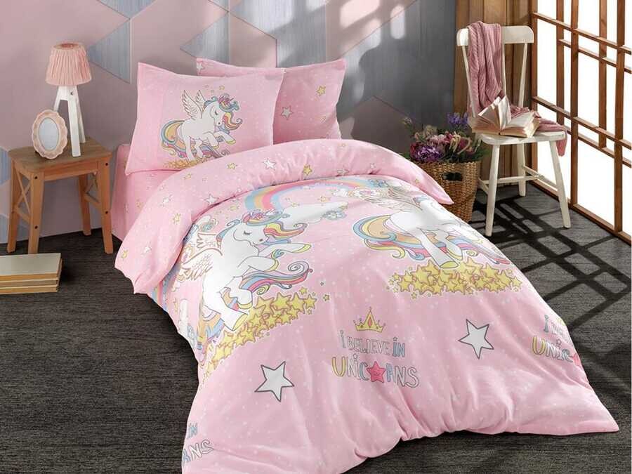 Çeyiz Diyarı - Pia Single Duvet Cover Set Pink Çeyiz Diyarı - Pia Single Duvet Cover Set Pink