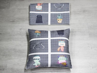 Pitikare Velvet Cushion's Cover 2 Pcs - Black - Thumbnail