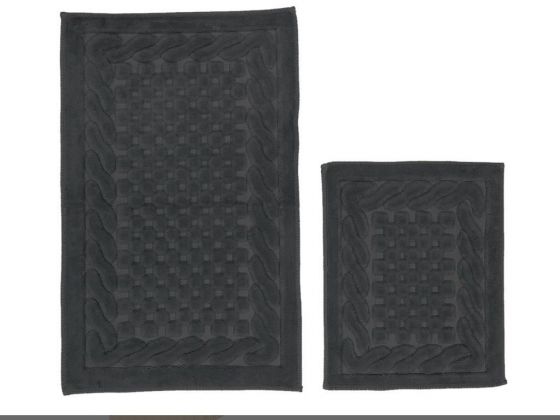 Pitikare Cotton Bath Mat Set 2 PCS - Dark Gray