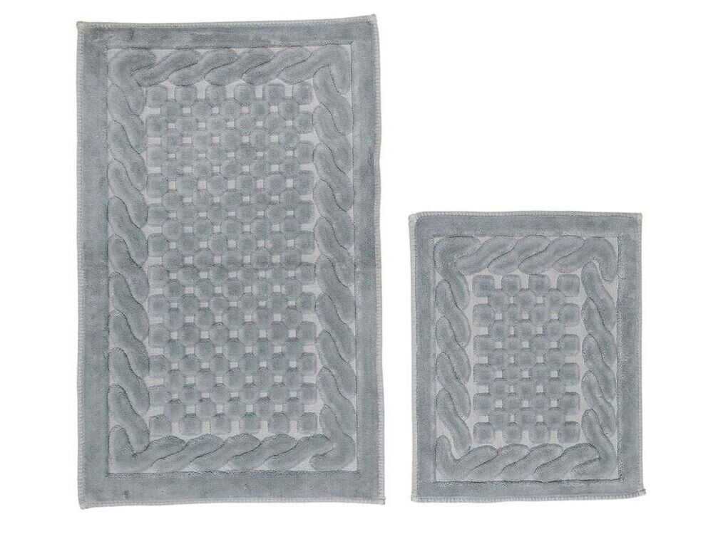 Pitikare Cotton Bath Mat Set 2 PCS - Gray - Thumbnail