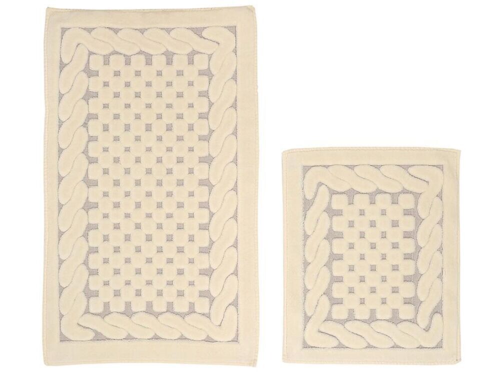 Pitikare Cotton Bath Mat Set 2 PCS - Cream - Thumbnail