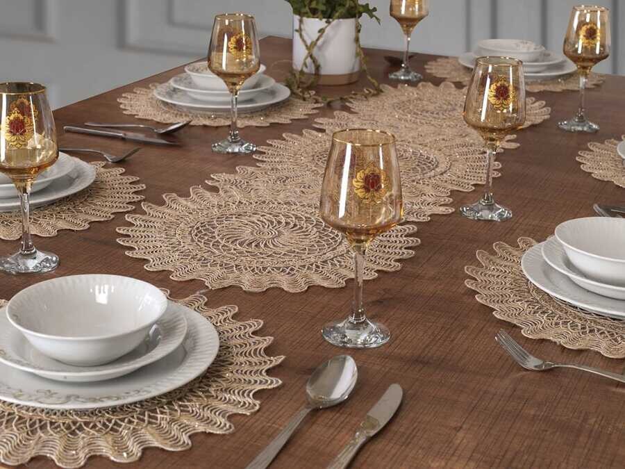 Dowry World - Planet Kordone 7 Piece Dinnerware Cappucino Dowry World - Planet Kordone 7 Piece Dinnerware Cappucino