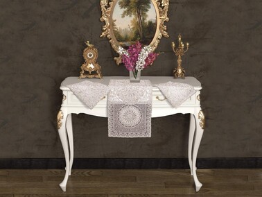 Dowry World - Planet Silvery 3-Piece Bedroom Set - Cream Dowry World - Planet Silvery 3-Piece Bedroom Set - Cream