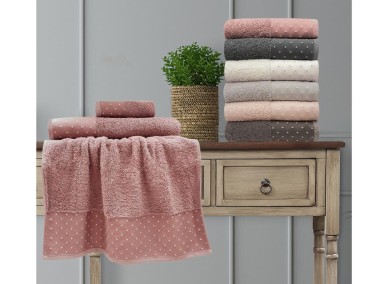 Çeyiz Diyarı - Polka Cotton 6 Pcs Hand Face Towel Çeyiz Diyarı - Polka Cotton 6 Pcs Hand Face Towel