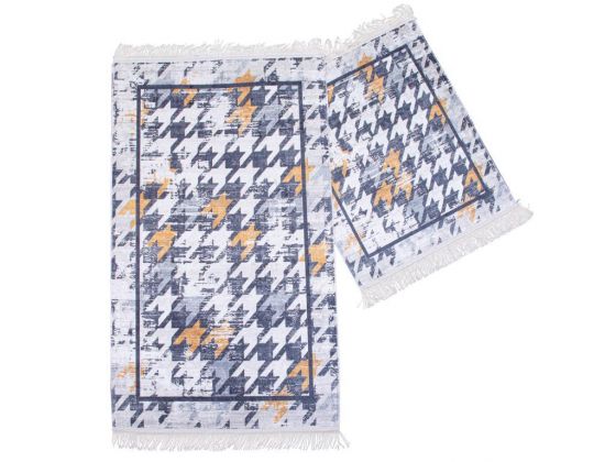 Polygon Rectangle Bath Mat Set 2 Pcs Mix