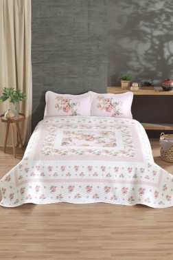 Pomenna Quilted Bedspread Set 3pcs, Coverlet 240x250, Pillowcase 50x70, Double Size, - Thumbnail