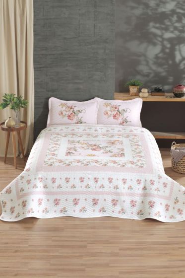 Pomenna Quilted Bedspread Set 3pcs, Coverlet 240x250, Pillowcase 50x70, Double Size,