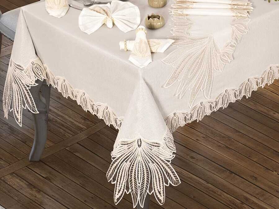 Pride Table Cloth 160x260 Cm 26 Pieces Cream - Thumbnail