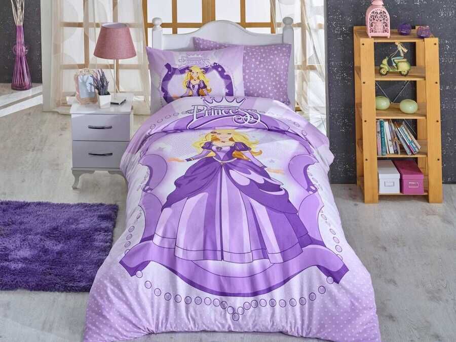 Princess Single Duvet Cover Set Lilac