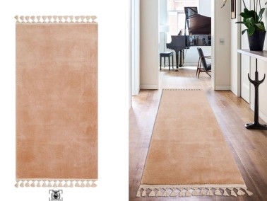 Puffy Non-Slip Base Rectangular Carpet 80x150 Cm Cappucino - Thumbnail