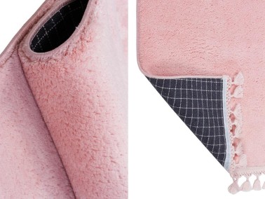 Puffy Non-Slip Base Rectangular Carpet 80x150 Cm Pink - Thumbnail