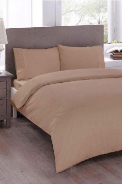 Çeyiz Diyarı - Pure Lite Double Size Ranforce Polycotton Duvet Cover Set, Duvet Cover 200x200 cm, Pillowcase 50x70, For Double Bed, Cappucino Çeyiz Diyarı - Pure Lite Double Size Ranforce Polycotton Duvet Cover Set, Duvet Cover 200x200 cm, Pillowcase 50x70, For Double Bed, Cappucino