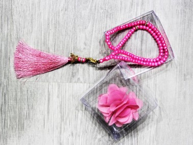 Dowry World - Tasseled Pearl Rosary Pink Dowry World - Tasseled Pearl Rosary Pink