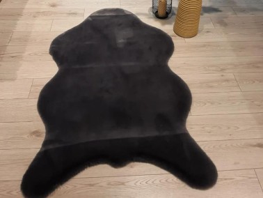 Çeyiz Diyarı - Rabbit Hide Shaped Non-Slip Carpet 90x150 Cm Anthracite