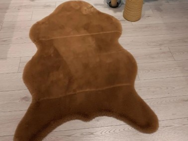 Çeyiz Diyarı - Rabbit Hide Shaped Non-Slip Carpet 90x150 Cm Brown