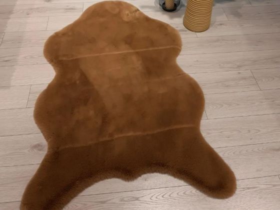 Rabbit Hide Shaped Non-Slip Carpet 90x150 Cm Brown
