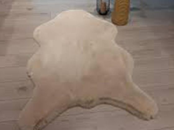 Rabbit Hide Shaped Non-Slip Carpet 90x150 Cm Cream