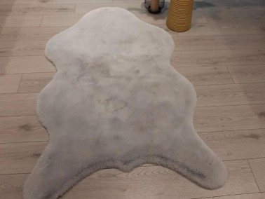 Çeyiz Diyarı - Rabbit Hide Shaped Non-Slip Carpet 90x150 Cm Grey