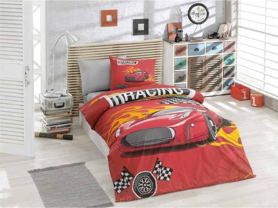 Racing Single Duvet Cover Set Red