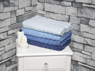 Rainbow %100 Cotton Bath Towel 70x140 Cm 4 pcs Navy Blue - Thumbnail