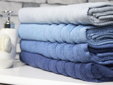 Rainbow %100 Cotton Bath Towel 70x140 Cm 4 pcs Navy Blue - Thumbnail