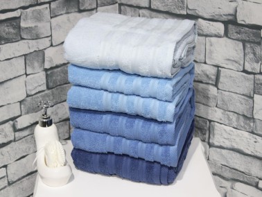 Rainbow %100 Cotton Bath Towel 90x150 Cm 4 pcs Navy Blue - Thumbnail